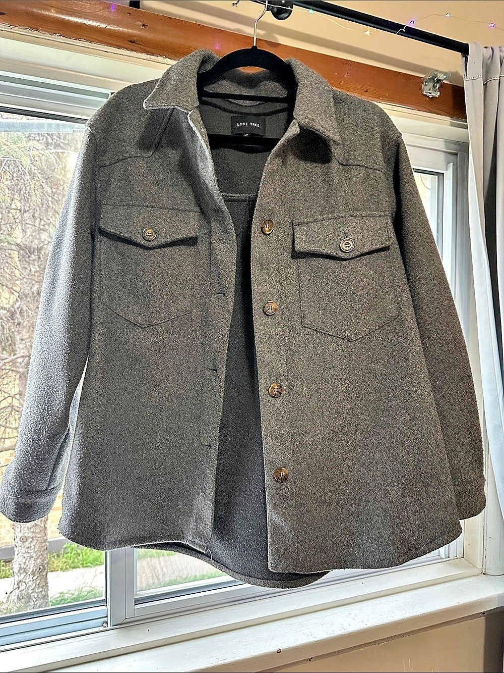 Love Tree Women's Utility Jacket Gray Medium